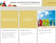 Tablet Screenshot of komponistforeningen.dk